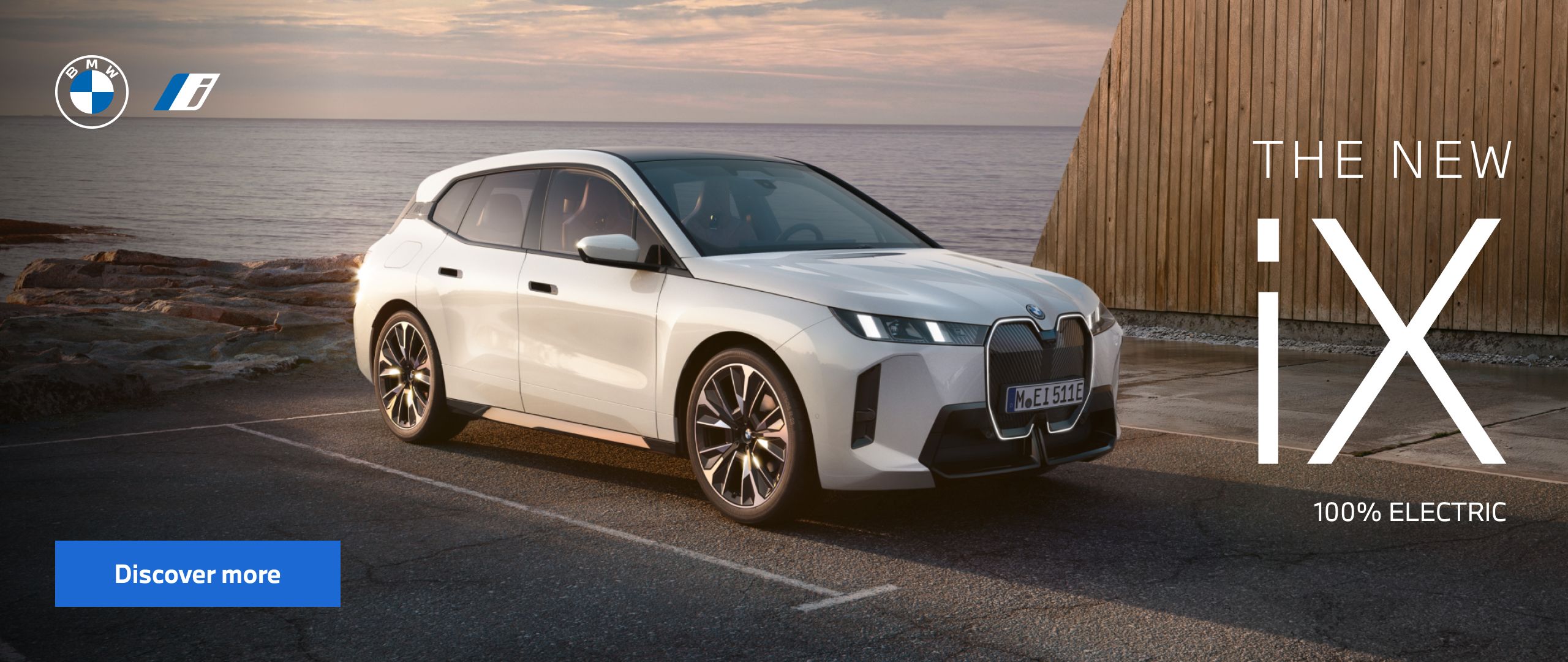 A new BMW 7 Series car at dusk