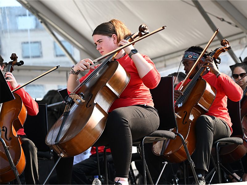LSO On Track musicians at BMW Classics