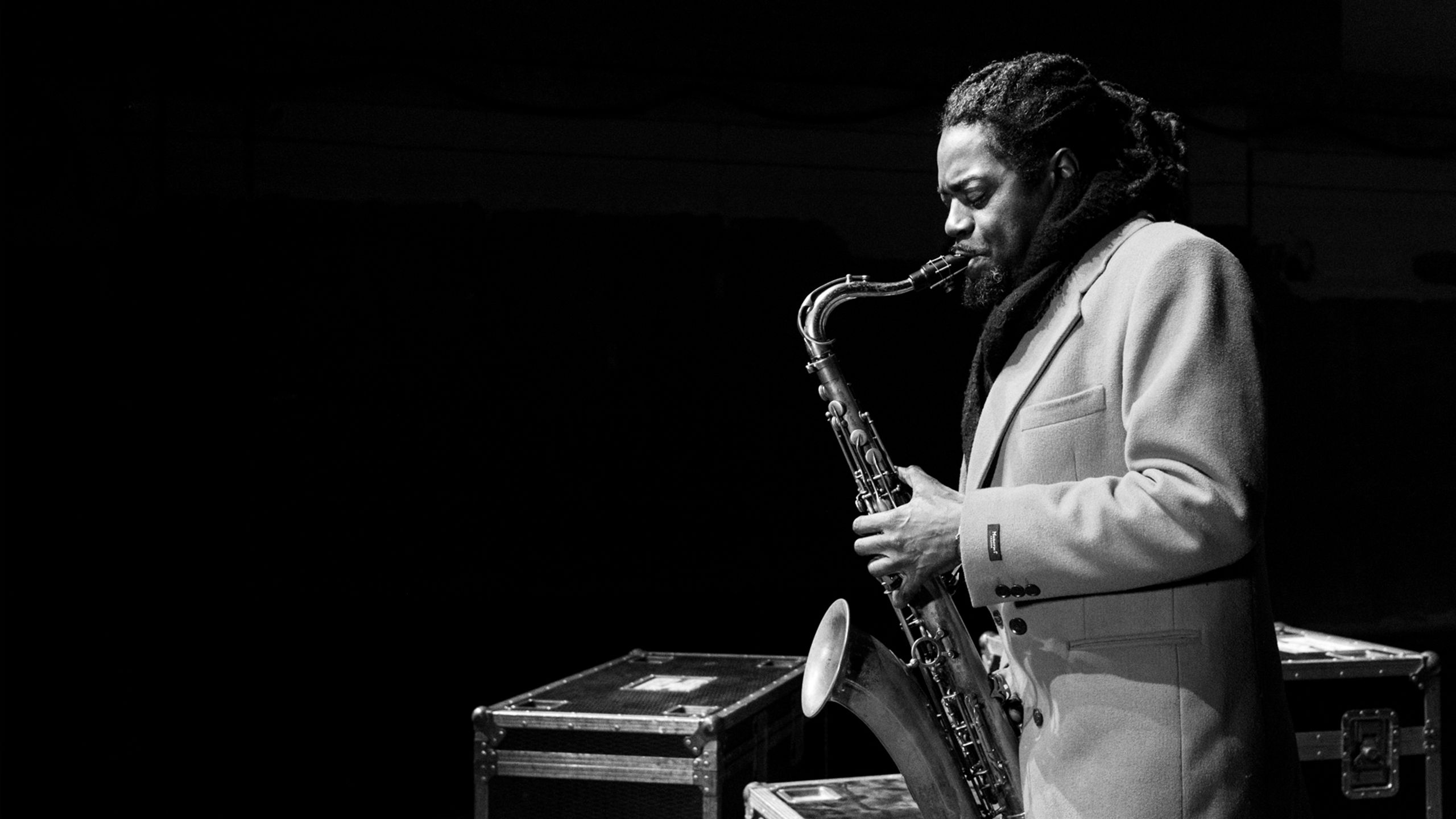 Soweto Kinch playing saxophone